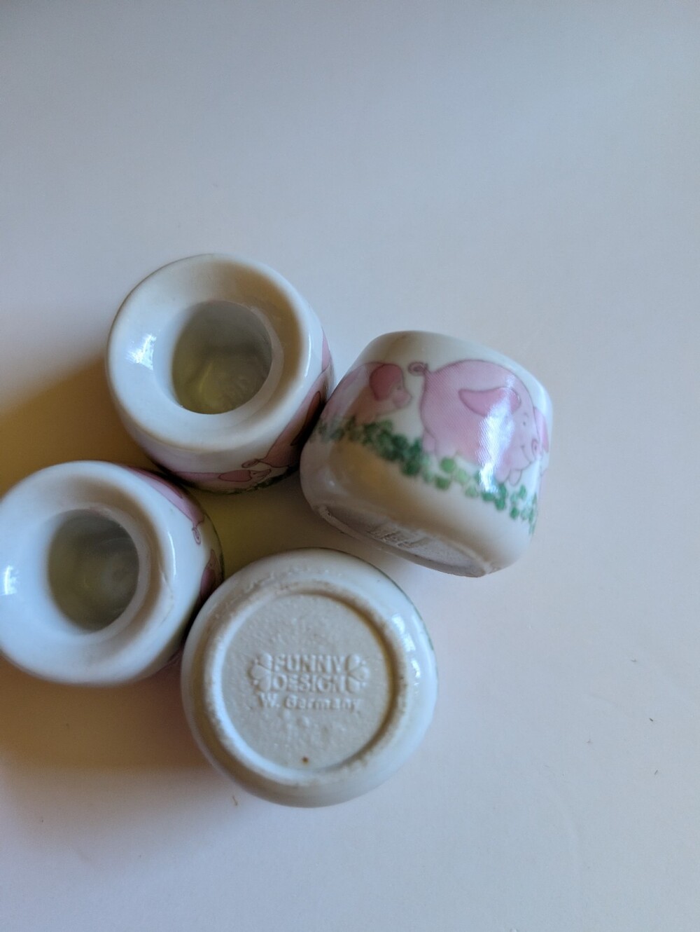 3/$20 Funny Design West Germany mini candle holders The Pigs
